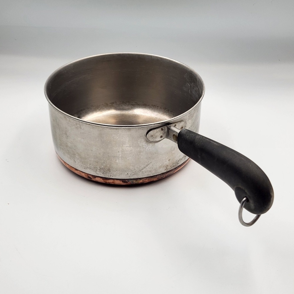 Vintage Revere Ware‎ Sauce Pan 2 Qt Stainless Steel Copper Bottom Clinton IL USA